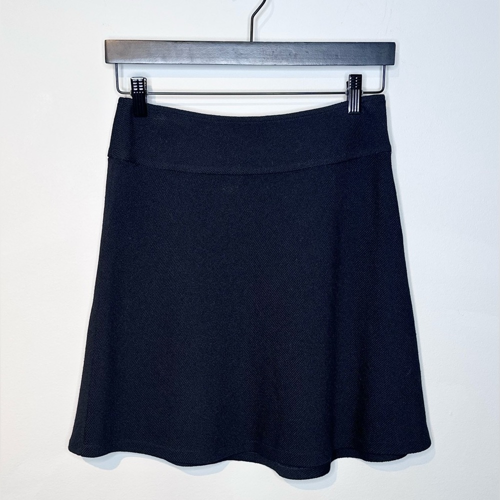 St. John Collection Black Knit A-Line Bias Cut Mini Skirt